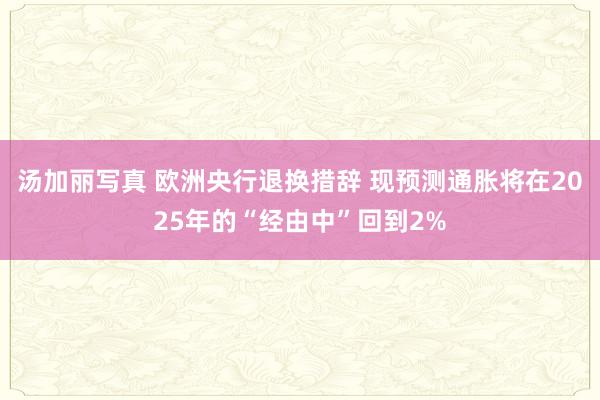 汤加丽写真 欧洲央行退换措辞 现预测通胀将在2025年的“经由中”回到2%