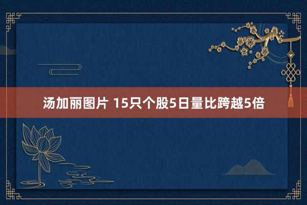 汤加丽图片 15只个股5日量比跨越5倍