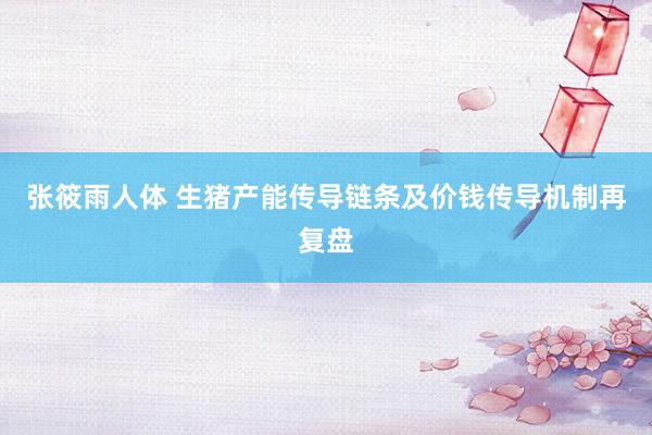 张筱雨人体 生猪产能传导链条及价钱传导机制再复盘