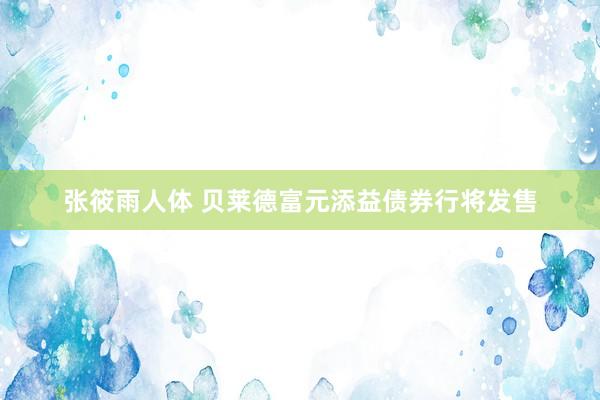 张筱雨人体 贝莱德富元添益债券行将发售