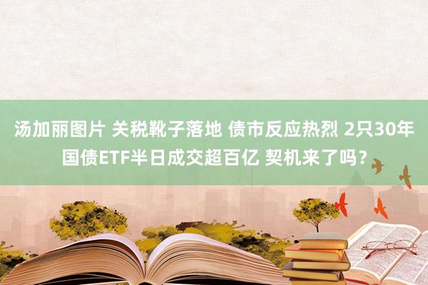 汤加丽图片 关税靴子落地 债市反应热烈 2只30年国债ETF半日成交超百亿 契机来了吗？